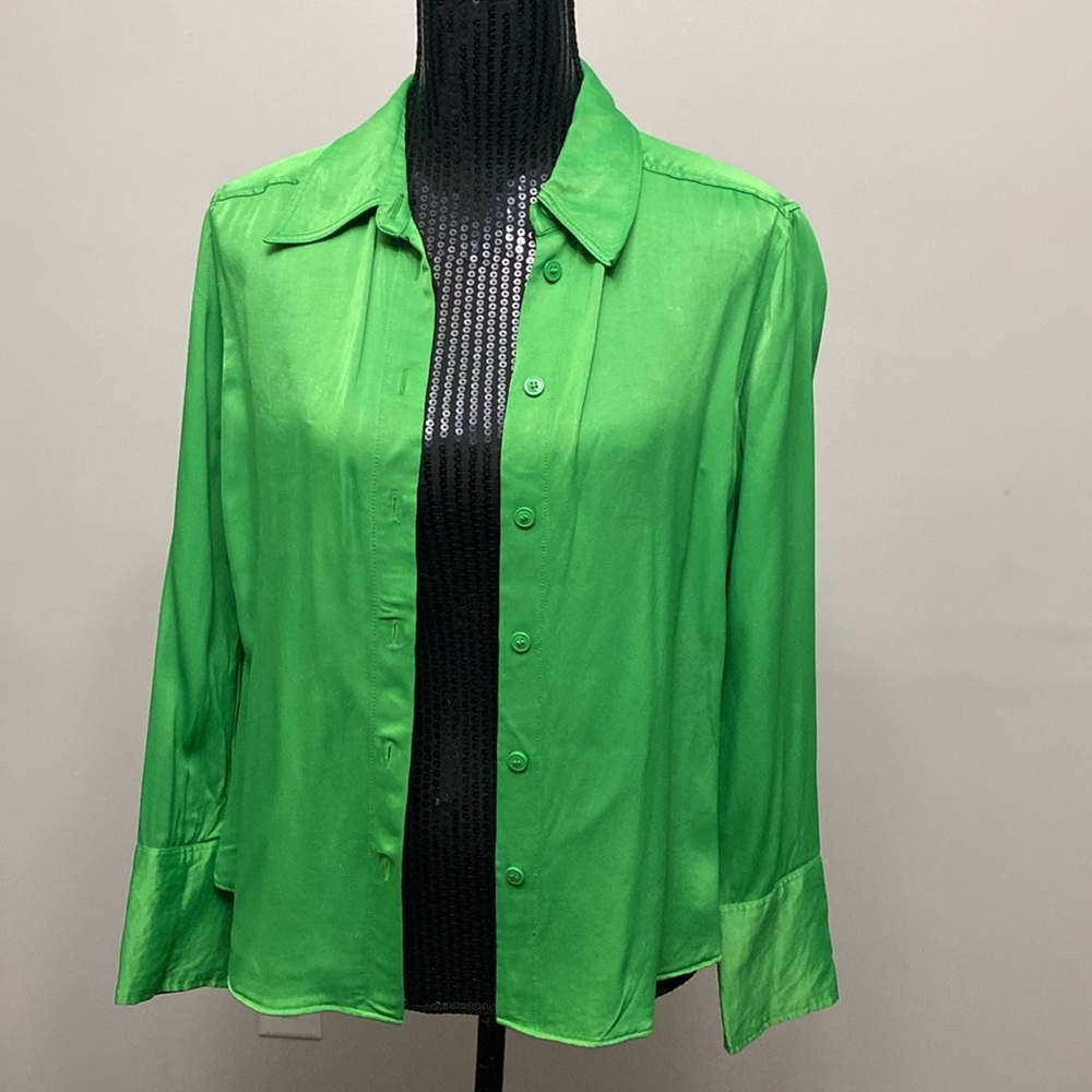 Long Sleeve Shirt Green Button Down